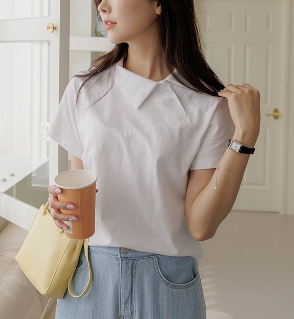 サイドカラー半袖Tシャツ 韓国