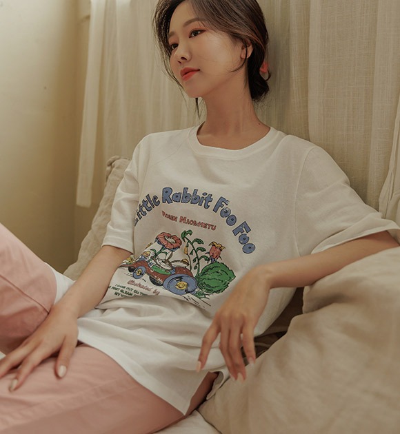 ビンテージプリントロングTシャツ 韓国