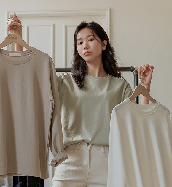 ベーシックプレミアムTシャツ(半袖&amp;長袖2type) 韓国