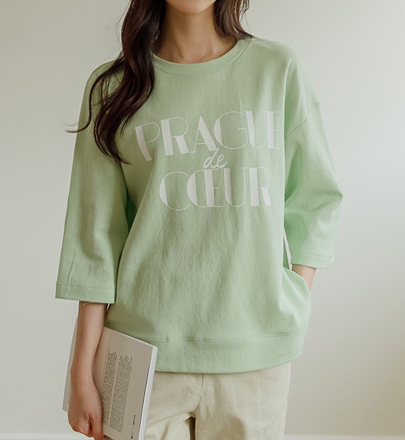 ティレル サイドスリット 7分丈 セーターTシャツ 韓国