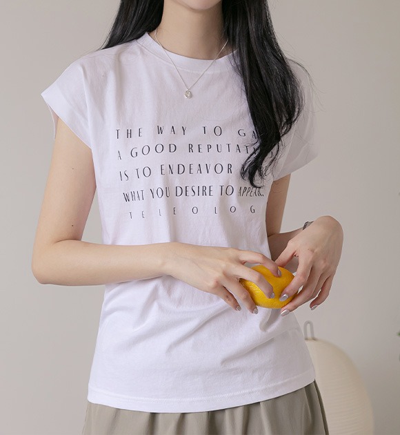 ヌーボー レタリング キャップ 袖 Tシャツ 韓国