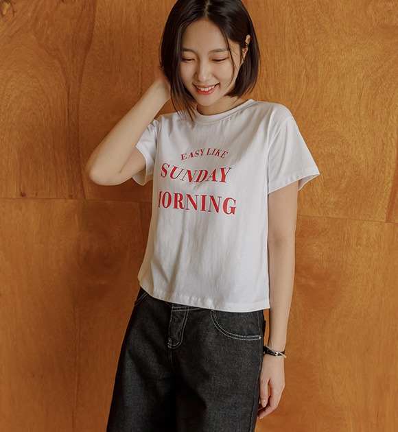 サンデーモーニング セミクロプTシャツ 韓国