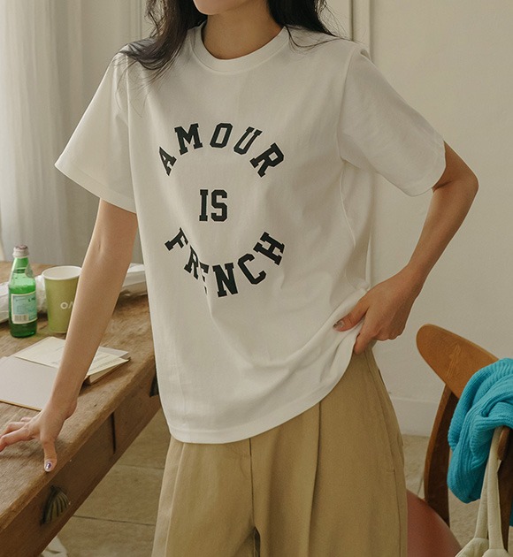 モリム レタリング 半袖 Tシャツ 韓国