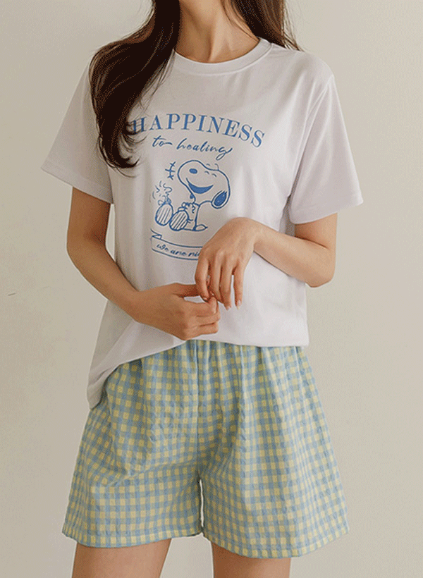 [コーディセット] クラム半袖Tシャツ+パジャマパンツ 韓国