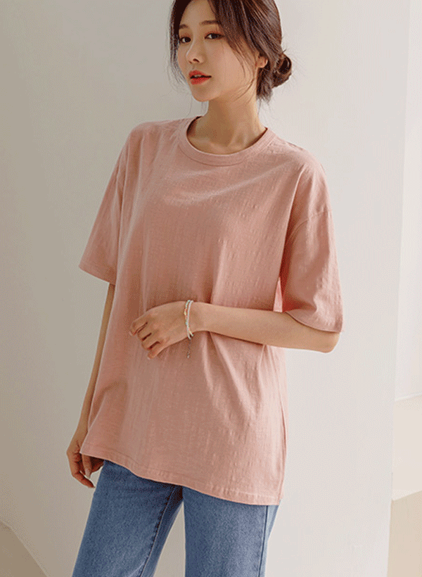 [J-BASIC] (1+1割引) ボックスフィットスラブ 半袖Tシャツ 韓国