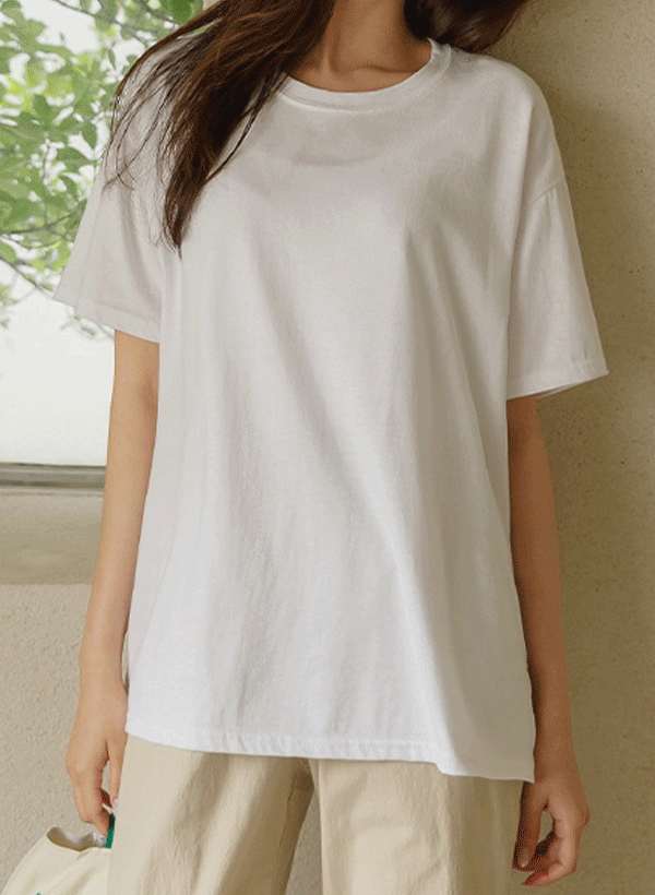 [J-BASIC] ツーサイズ スリット ルーズフィット Tシャツ 韓国