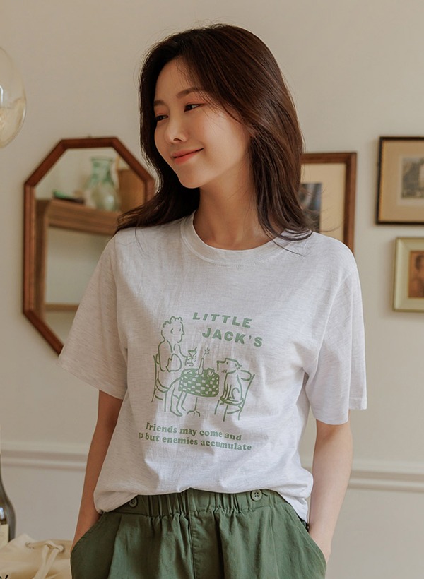 リトルプリント半袖Tシャツ 韓国