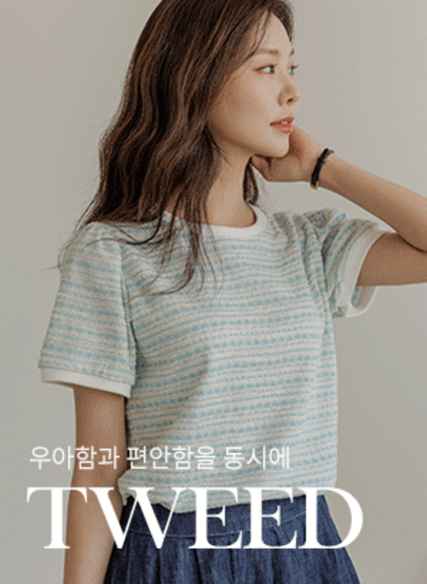 ツイード半袖Tシャツ 韓国