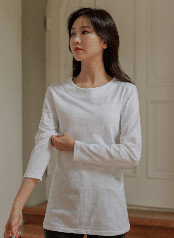 ［1+1]デイリースラブ長袖Tシャツ(3サイズ) 韓国