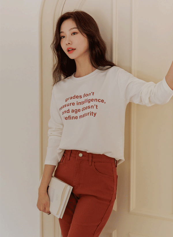 レタリングスパンTシャツ 韓国