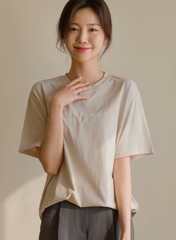 シェアミング 月曜 印刷 半袖Tシャツ 韓国