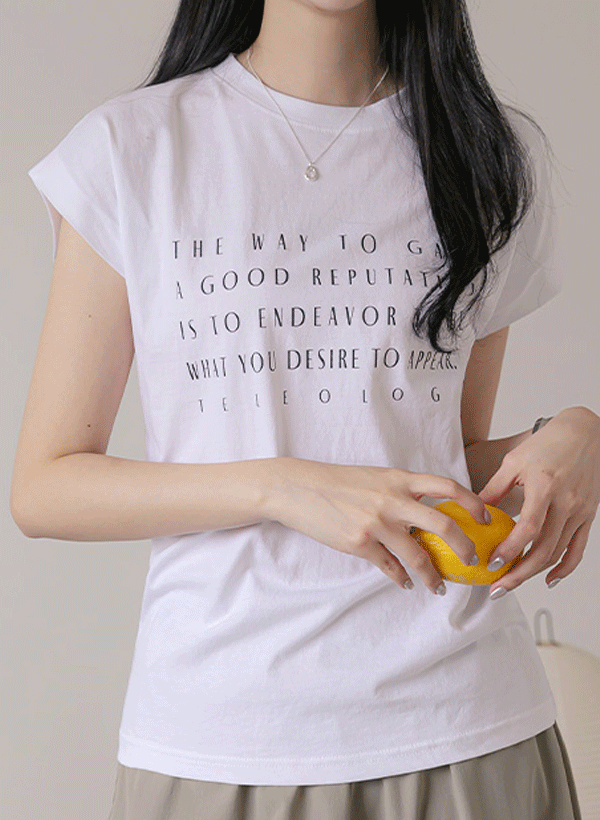 ヌーボー レタリング キャップ 袖 Tシャツ 韓国