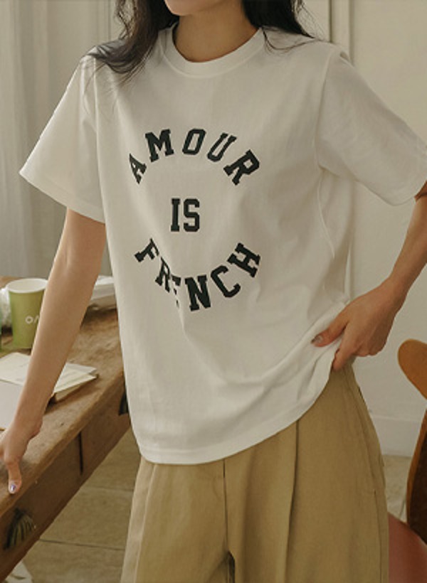 モリム レタリング 半袖 Tシャツ 韓国